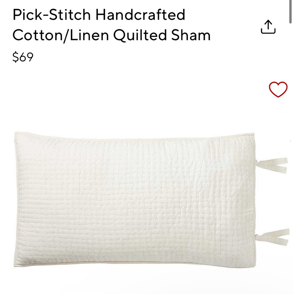 Pottery barn Pick stitch King Sham
